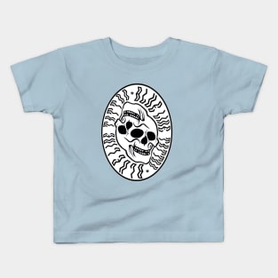 Blue Line Tattoo La Crosse WI Topsy Turvy Skull Kids T-Shirt